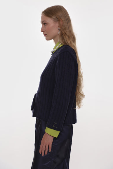 Sandy Liang CARLOW SWEATER IN DARK NAVY