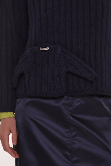 Sandy Liang CARLOW SWEATER IN DARK NAVY