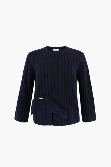 sandy liang CARLOW SWEATER IN DARK NAVY