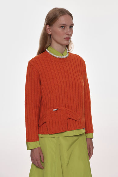Sandy Liang CARLOW SWEATER IN ORANGE