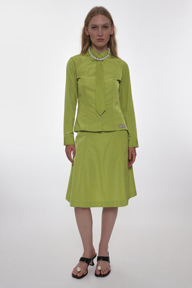 Sandy Liang CONSTANCE SKIRT IN CHARTREUSE