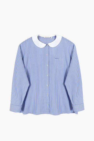 sandy liang CONTESSA SHIRT IN BLUE STRIPE