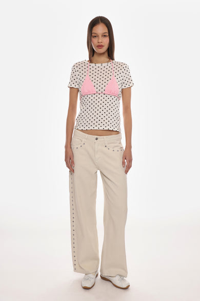 Sandy Liang EFFIE TOP IN POLKA DOT