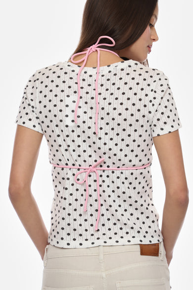 Sandy Liang EFFIE TOP IN POLKA DOT