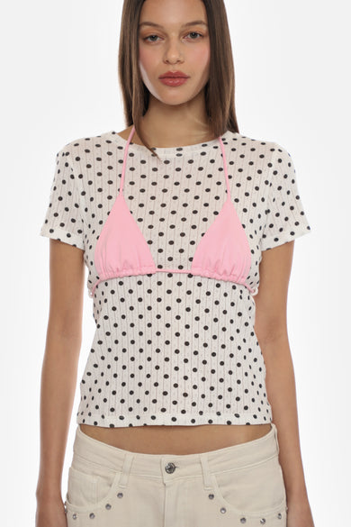 Sandy Liang EFFIE TOP IN POLKA DOT
