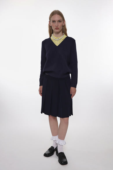 Sandy Liang FISHERS SKIRT IN NAVY