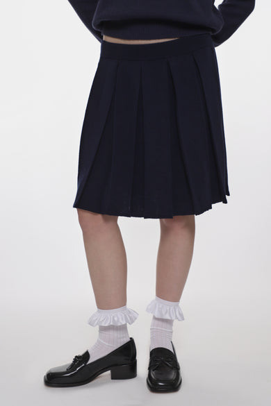 Sandy Liang FISHERS SKIRT IN NAVY