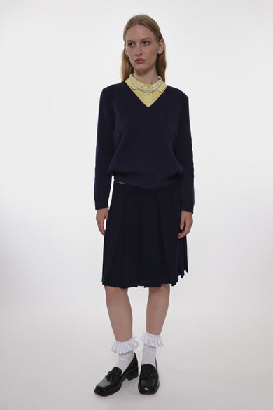 Sandy Liang FISHERS SKIRT IN NAVY