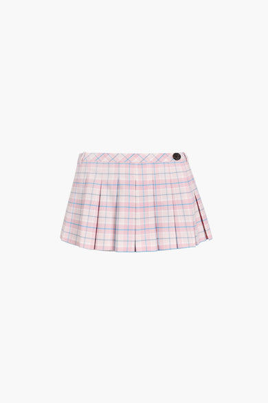 sandy liang FRANC SKORT IN PINK TARTAN