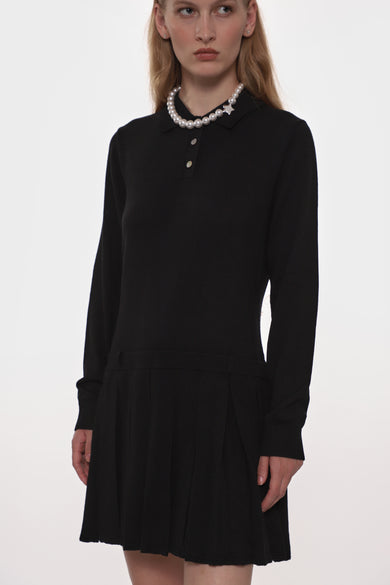 Sandy Liang HAGUE SWEATER DRESS IN BLACK