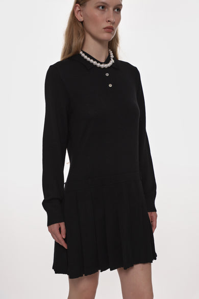 Sandy Liang HAGUE SWEATER DRESS IN BLACK