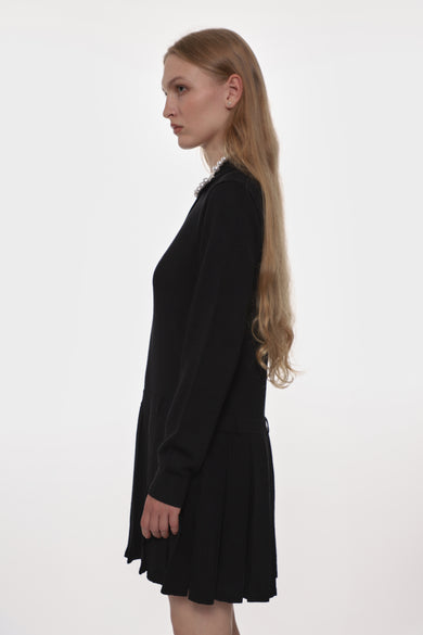Sandy Liang HAGUE SWEATER DRESS IN BLACK