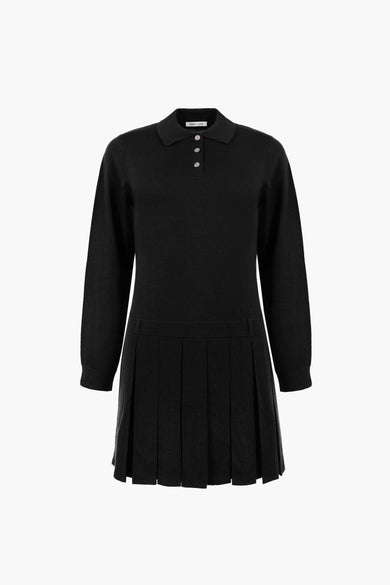sandy liang HAGUE SWEATER DRESS IN BLACK