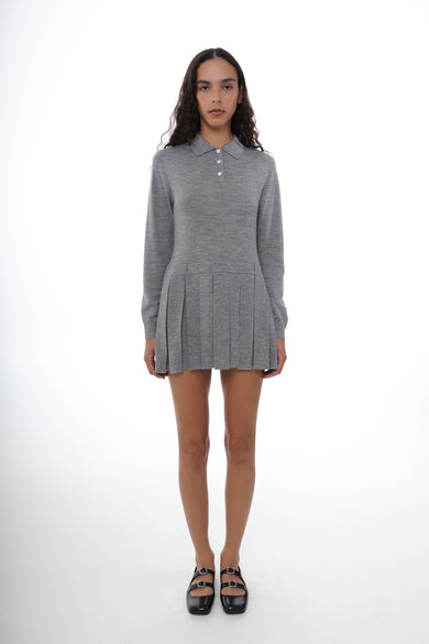 Sandy Liang HAGUE SWEATER DRESS IN GREY