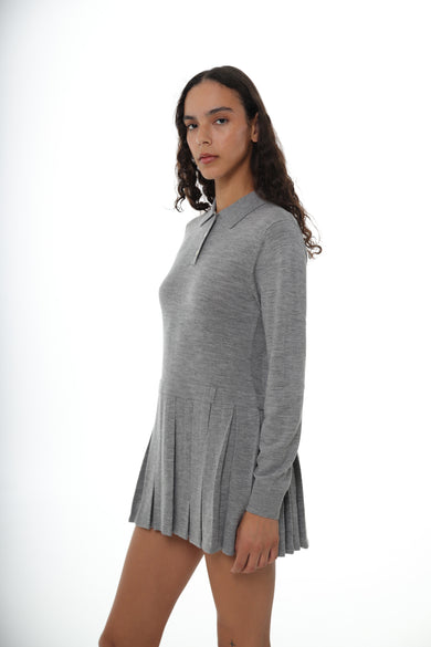 Sandy Liang HAGUE SWEATER DRESS IN GREY