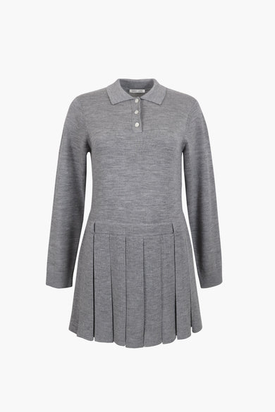 sandy liang HAGUE SWEATER DRESS IN GREY