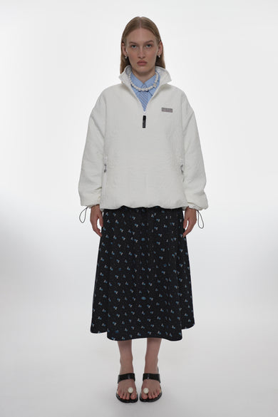 Sandy Liang HOUSTON SKIRT IN NAVY EVIL FLORAL