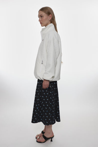 Sandy Liang HOUSTON SKIRT IN NAVY EVIL FLORAL
