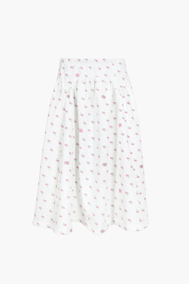 sandy liang HOUSTON SKIRT IN WHITE EVIL FLORAL