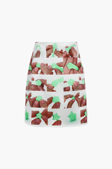 sandy liang INA SKIRT IN ORIGAMI PRINT