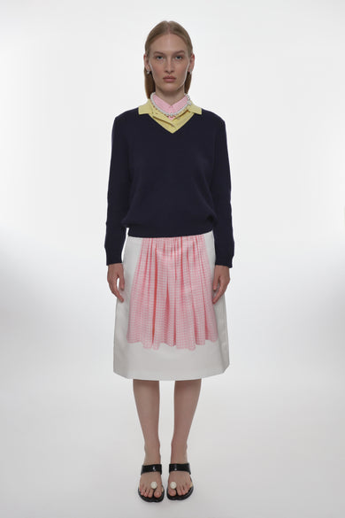 Sandy Liang INA SKIRT IN TROMPE-L'OEIL APRON