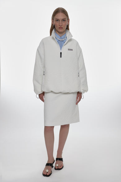 Sandy Liang INA SKIRT IN WHITE JACQUARD