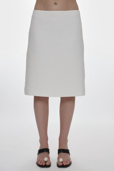 Sandy Liang INA SKIRT IN WHITE JACQUARD