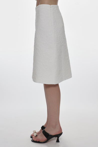 Sandy Liang INA SKIRT IN WHITE JACQUARD