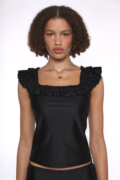 Sandy Liang KALE TOP IN BLACK