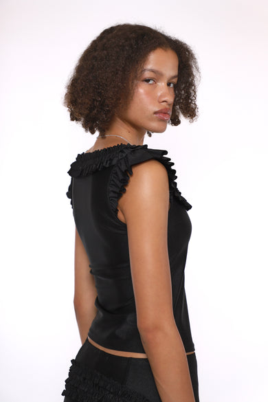 Sandy Liang KALE TOP IN BLACK