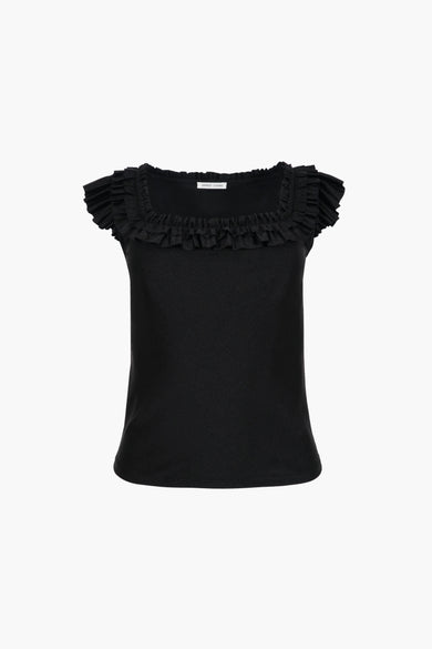 sandy liang KALE TOP IN BLACK