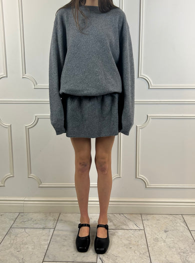 Sandy Liang KAZIA KNIT DRESS IN HEATHER GREY