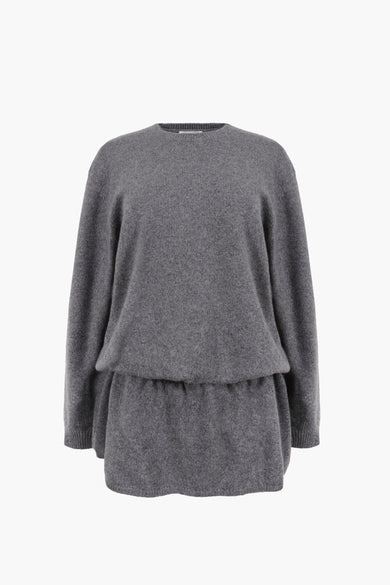 sandy liang KAZIA KNIT DRESS IN HEATHER GREY