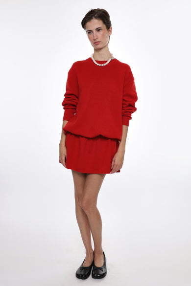 Sandy Liang KAZIA KNIT DRESS IN RED