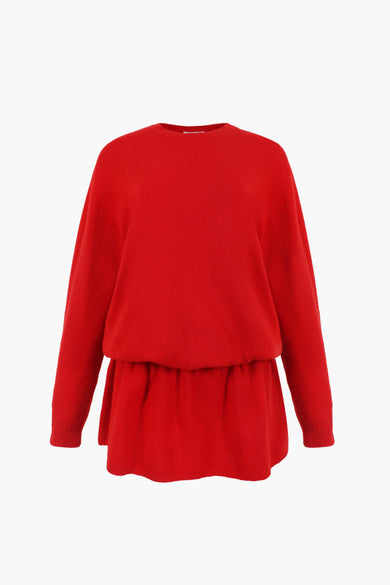 sandy liang KAZIA KNIT DRESS IN RED