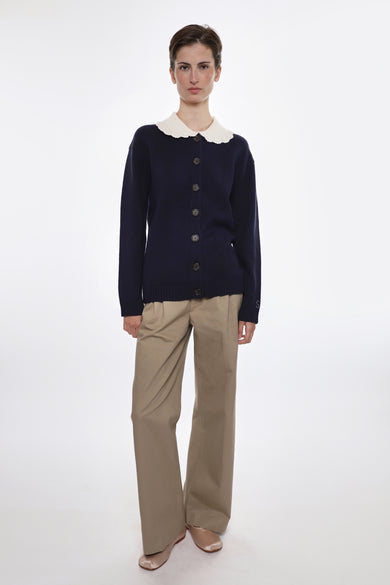 Sandy Liang KODA CARDIGAN IN NAVY