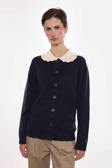 Sandy Liang KODA CARDIGAN IN NAVY