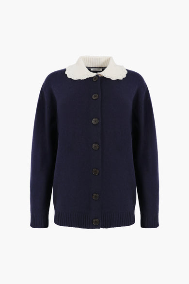 sandy liang KODA CARDIGAN IN NAVY
