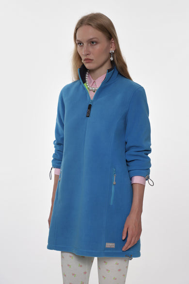 Sandy Liang LAMB FLEECE DRESS IN BLUE