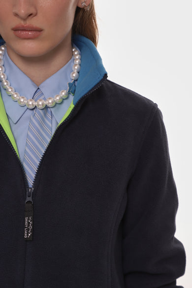 Sandy Liang LAMB FLEECE DRESS IN DARK NAVY