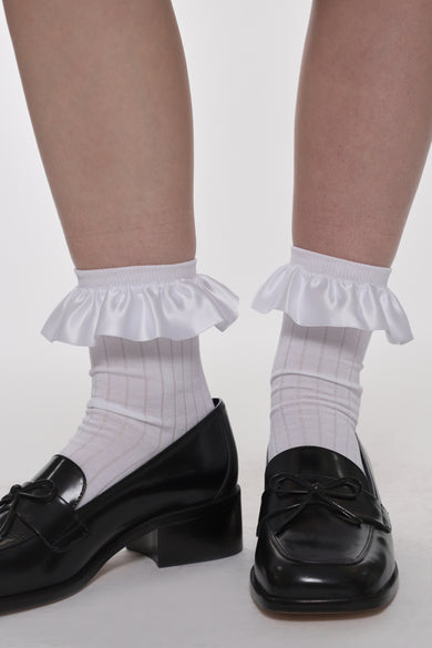 Sandy Liang LAMPSHADE SOCK IN WHITE