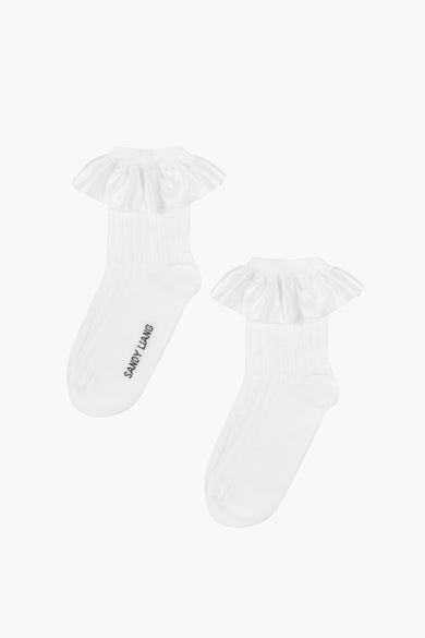 sandy liang LAMPSHADE SOCK IN WHITE