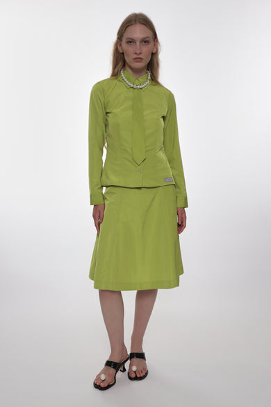 Sandy Liang LEVI SHIRT IN CHARTREUSE