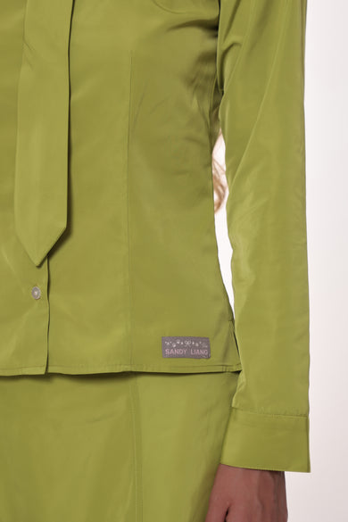 Sandy Liang LEVI SHIRT IN CHARTREUSE