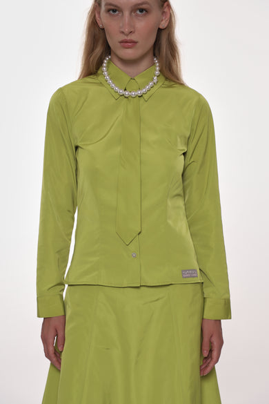 Sandy Liang LEVI SHIRT IN CHARTREUSE