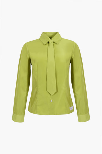 sandy liang LEVI SHIRT IN CHARTREUSE