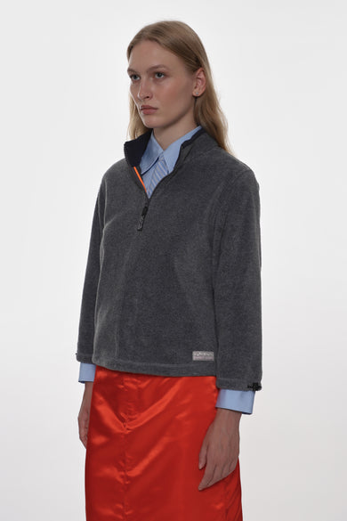 Sandy Liang LILBEAN PULLOVER FLEECE IN GREY