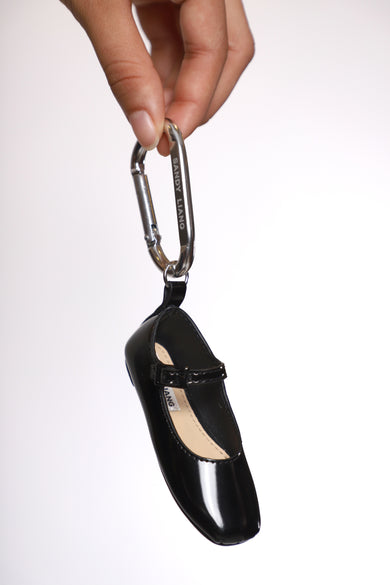 Sandy Liang MARY JANE POINTE BAG CHARM IN BLACK
