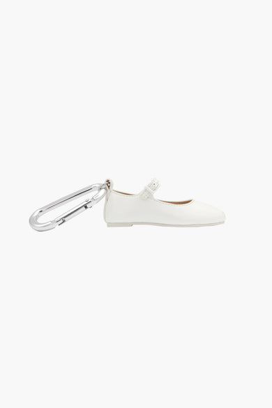 Sandy Liang MARY JANE POINTE BAG CHARM IN WHITE