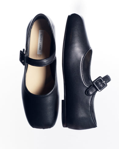 Sandy Liang MARY JANE POINTE IN BLACK NAPPA